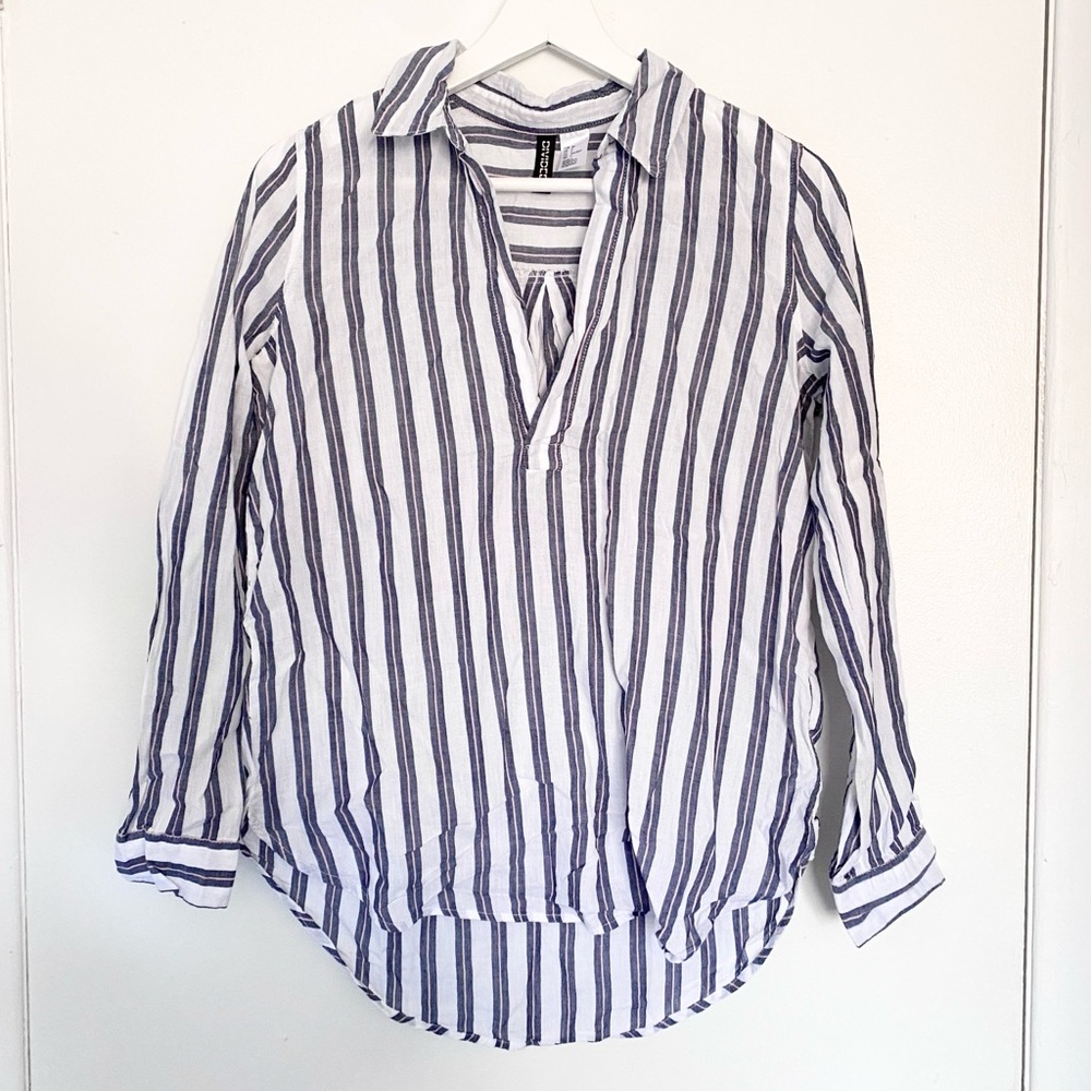 H&M Striped V-Neck Blouse